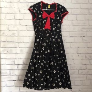 Nautical Black and Red 50’s Style Dress